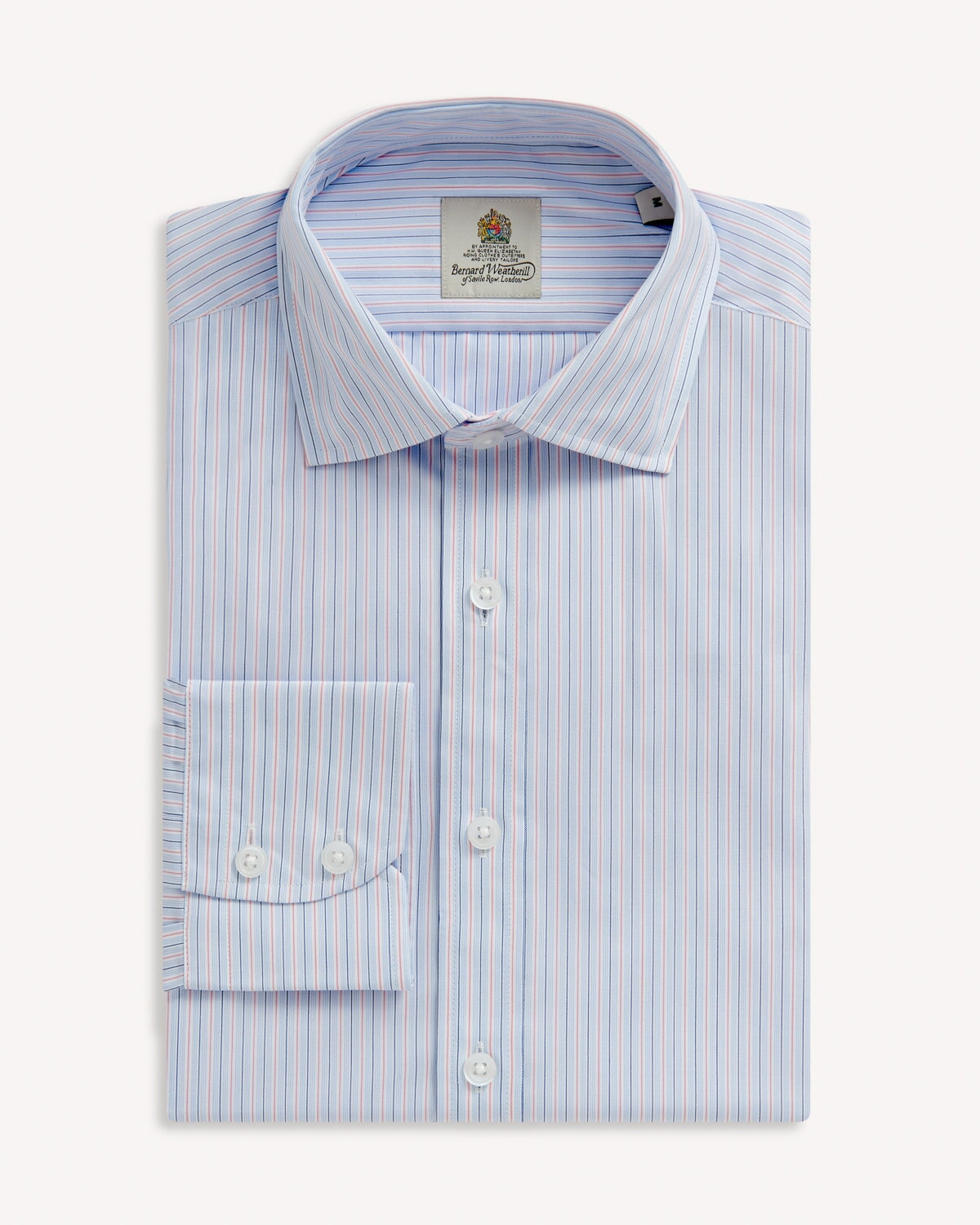 Bernard Weatherill BERNARD WEATHERILL Casual City Strip Poplin Shirt White/Red/Blue Savile Row Gentlemens Outfitters