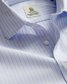 Bernard Weatherill BERNARD WEATHERILL Casual City Strip Poplin Shirt White/Red/Blue Savile Row Gentlemens Outfitters