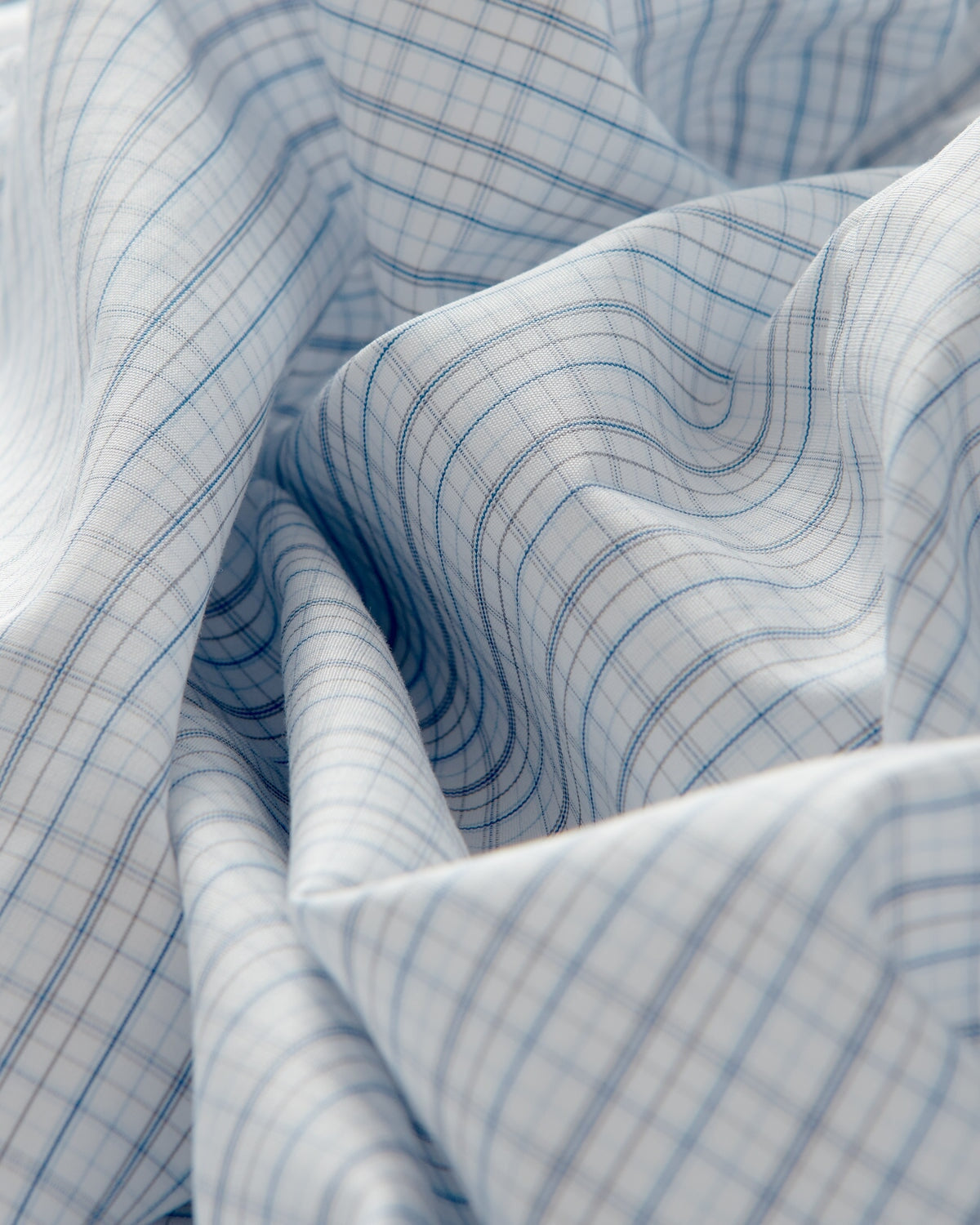 Bernard Weatherill BERNARD WEATHERILL Casual Micro Check Shirt White/Blue Savile Row Gentlemens Outfitters