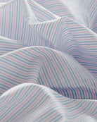 Bernard Weatherill BERNARD WEATHERILL City Stripe Semi-Cutaway Shirt White/Blue/Pink Savile Row Gentlemens Outfitters