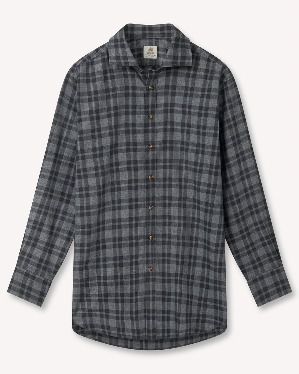 Bernard Weatherill BERNARD WEATHERILL Country Check Cotton Shirt Grey Savile Row Gentlemens Outfitters