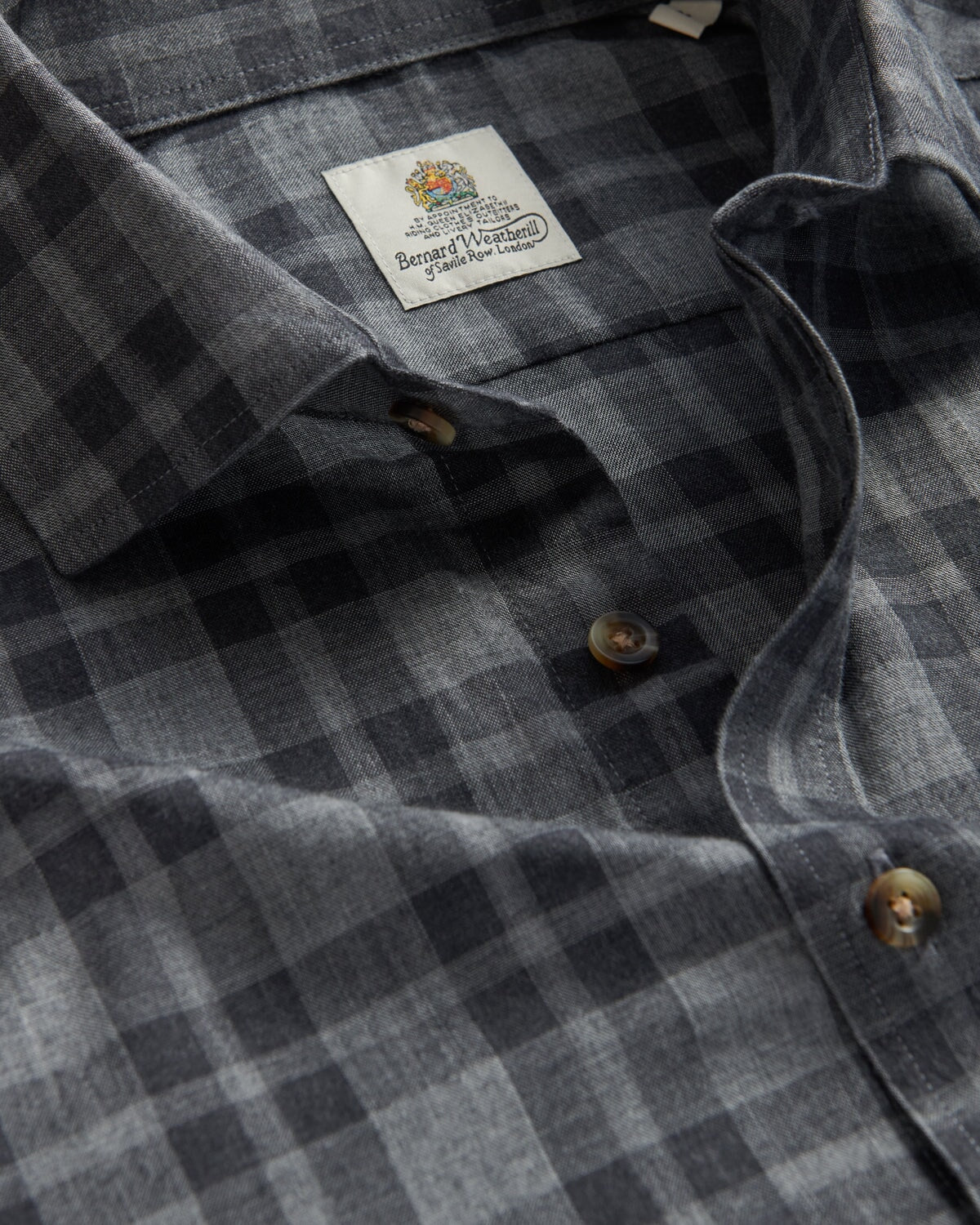 Bernard Weatherill BERNARD WEATHERILL Country Check Cotton Shirt Grey Savile Row Gentlemens Outfitters