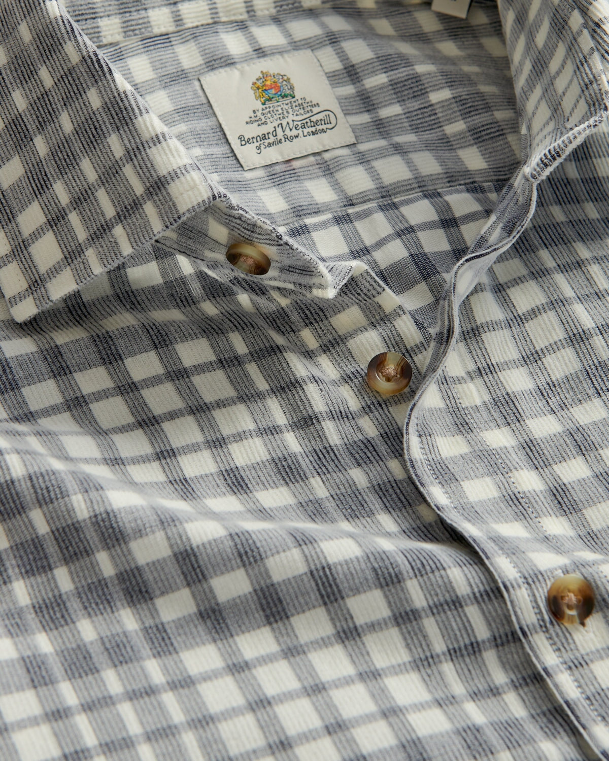 Bernard Weatherill BERNARD WEATHERILL Country Check Shirt Black/Cream Savile Row Gentlemens Outfitters