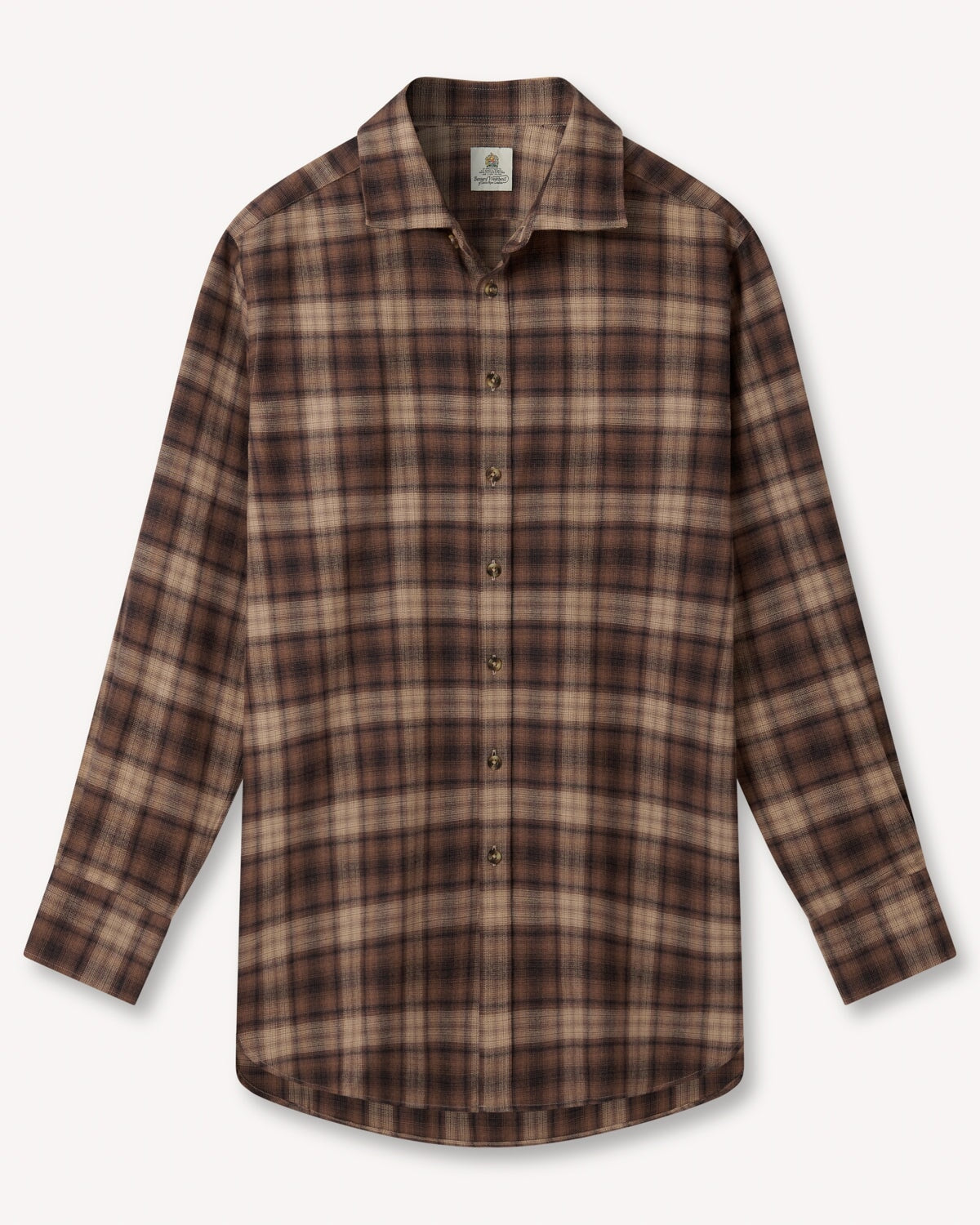 Bernard Weatherill BERNARD WEATHERILL Country Check Shirt Brown/Beige Savile Row Gentlemens Outfitters