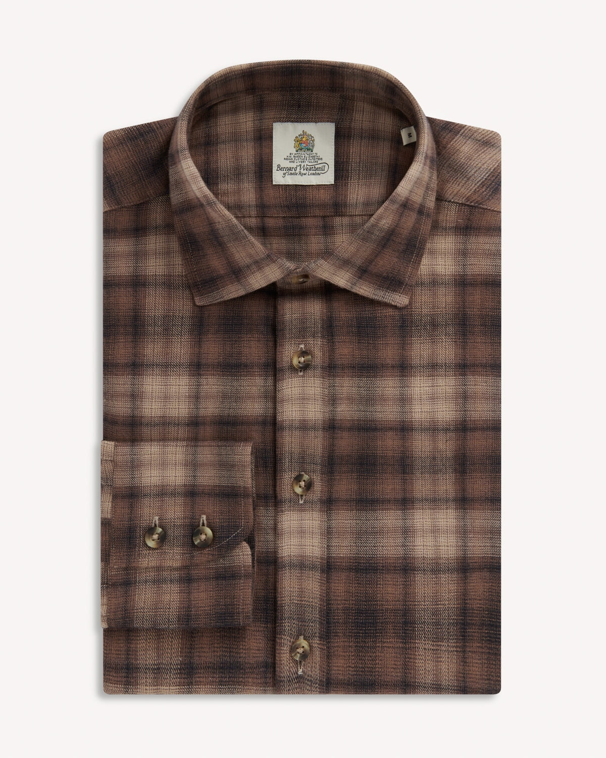 Bernard Weatherill BERNARD WEATHERILL Country Check Shirt Brown/Beige Savile Row Gentlemens Outfitters