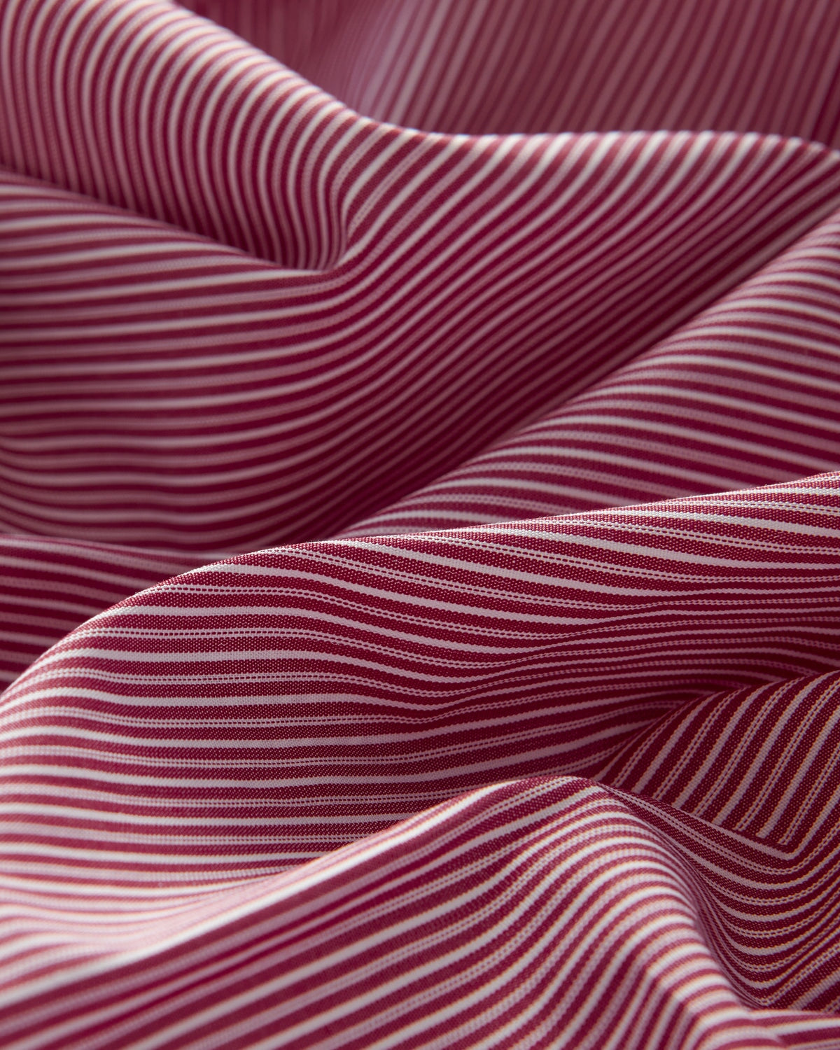 Bernard Weatherill BERNARD WEATHERILL Fine City Stripe Semi-Cutaway Shirt Red/White Savile Row Gentlemens Outfitters