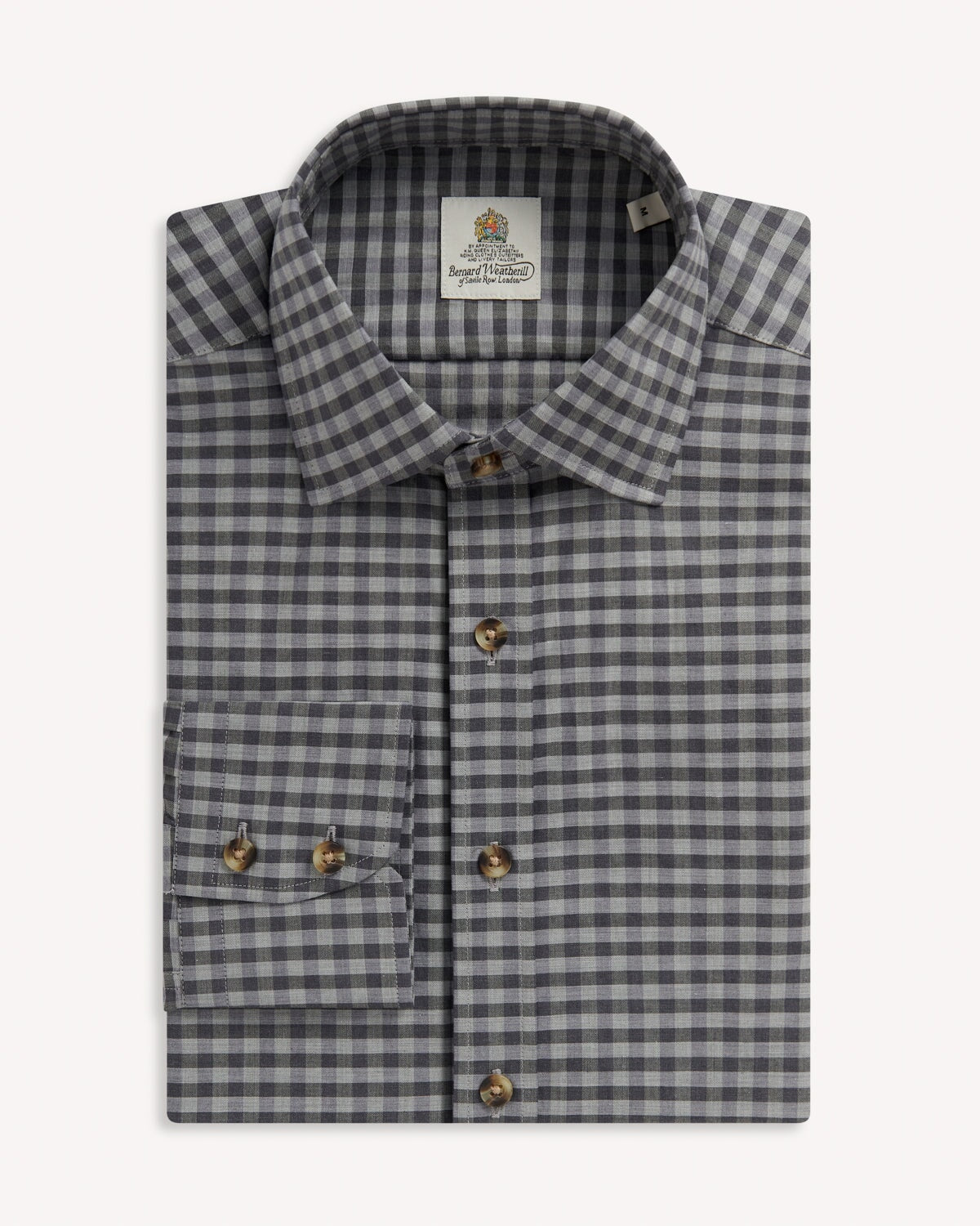 Bernard Weatherill BERNARD WEATHERILL Gingham Check Cotton Shirt Green/Black Savile Row Gentlemens Outfitters