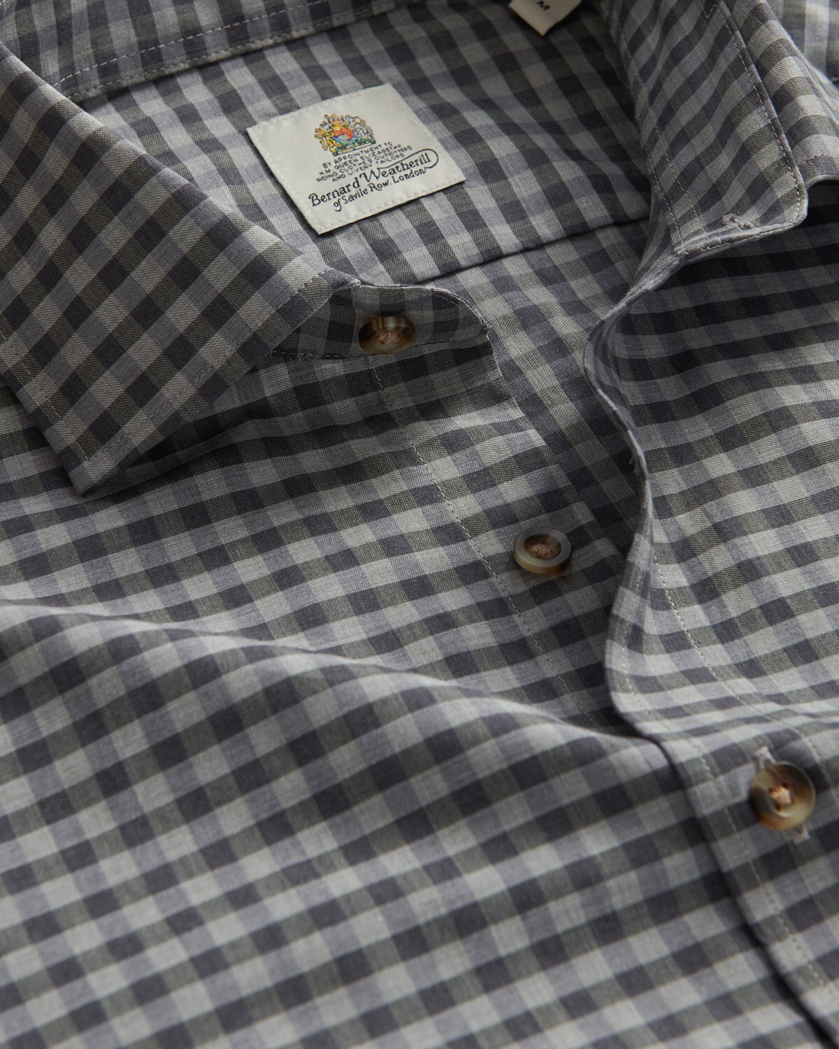 Bernard Weatherill BERNARD WEATHERILL Gingham Check Cotton Shirt Green/Black Savile Row Gentlemens Outfitters