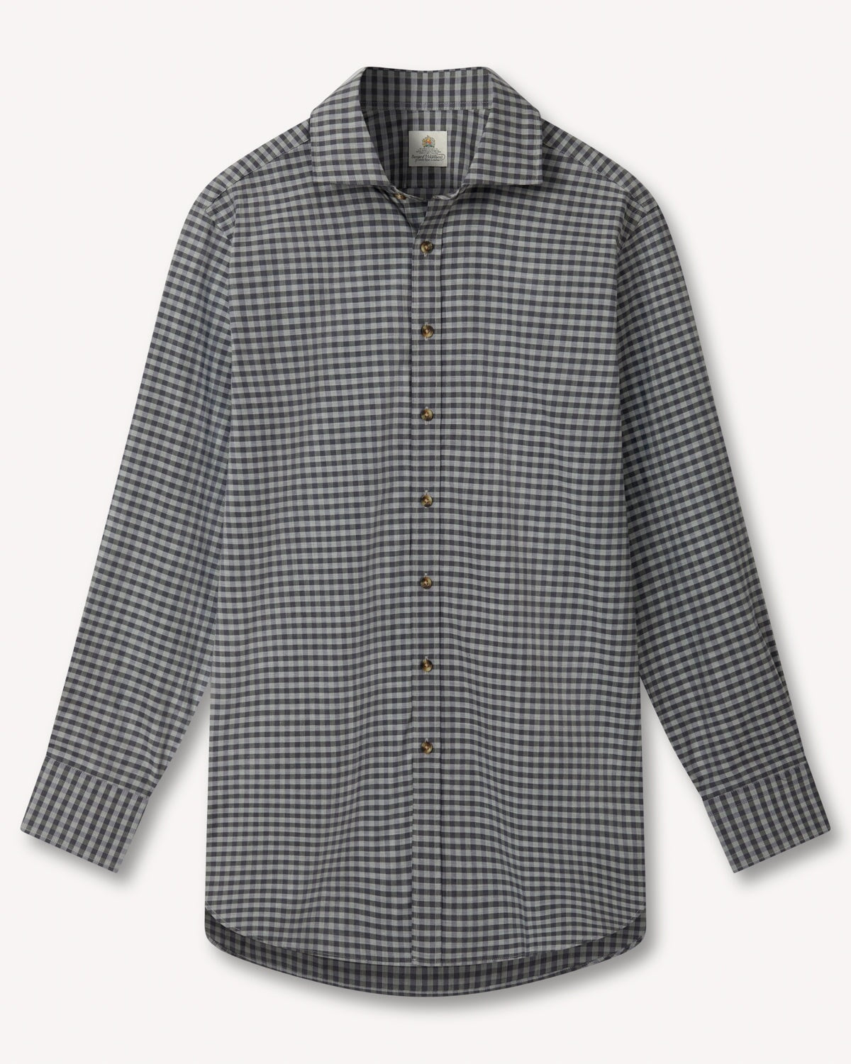 Bernard Weatherill BERNARD WEATHERILL Gingham Check Cotton Shirt Green/Black Savile Row Gentlemens Outfitters