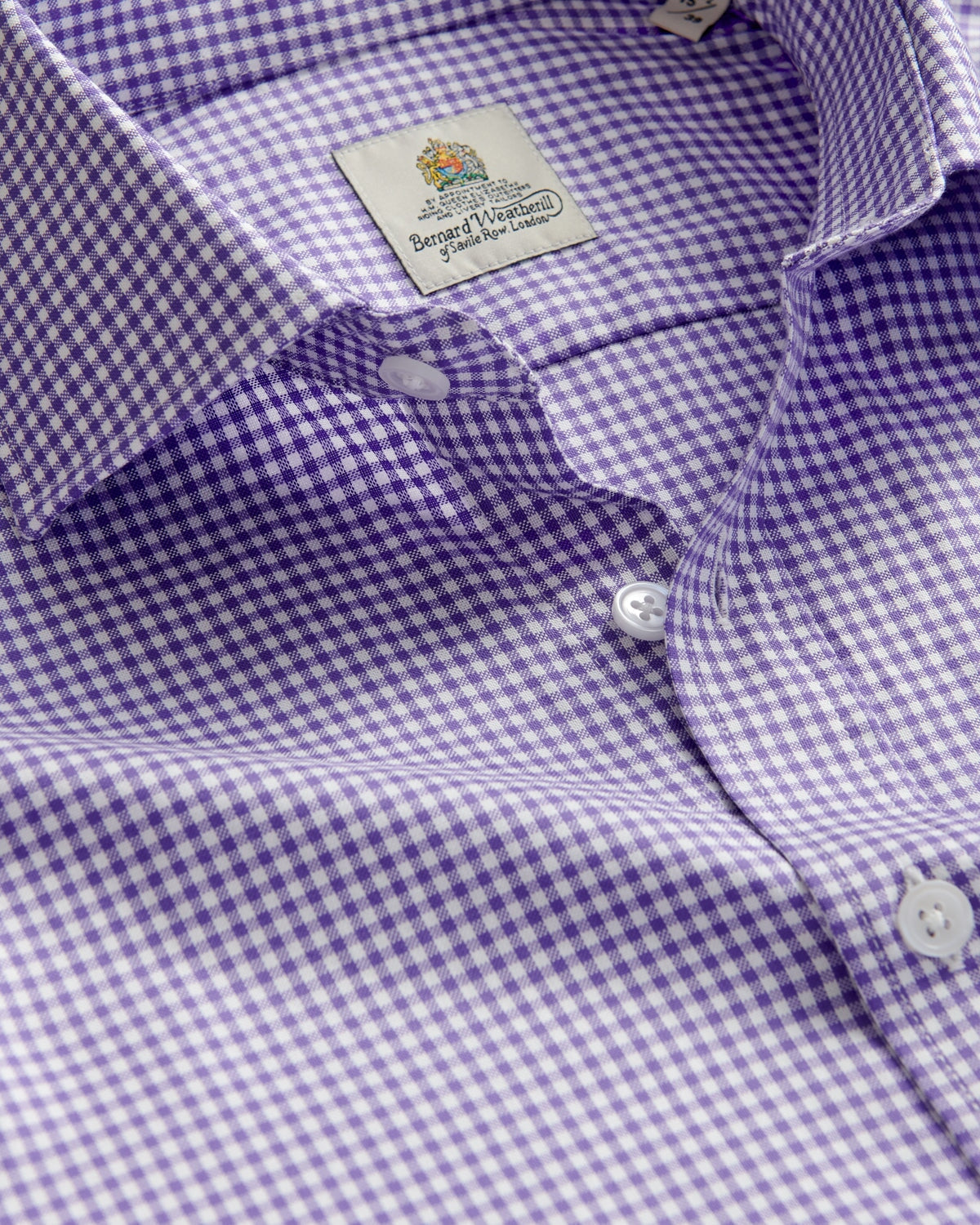 Bernard Weatherill BERNARD WEATHERILL Gingham Soft Oxford Cotton Shirt Royal/White Savile Row Gentlemens Outfitters