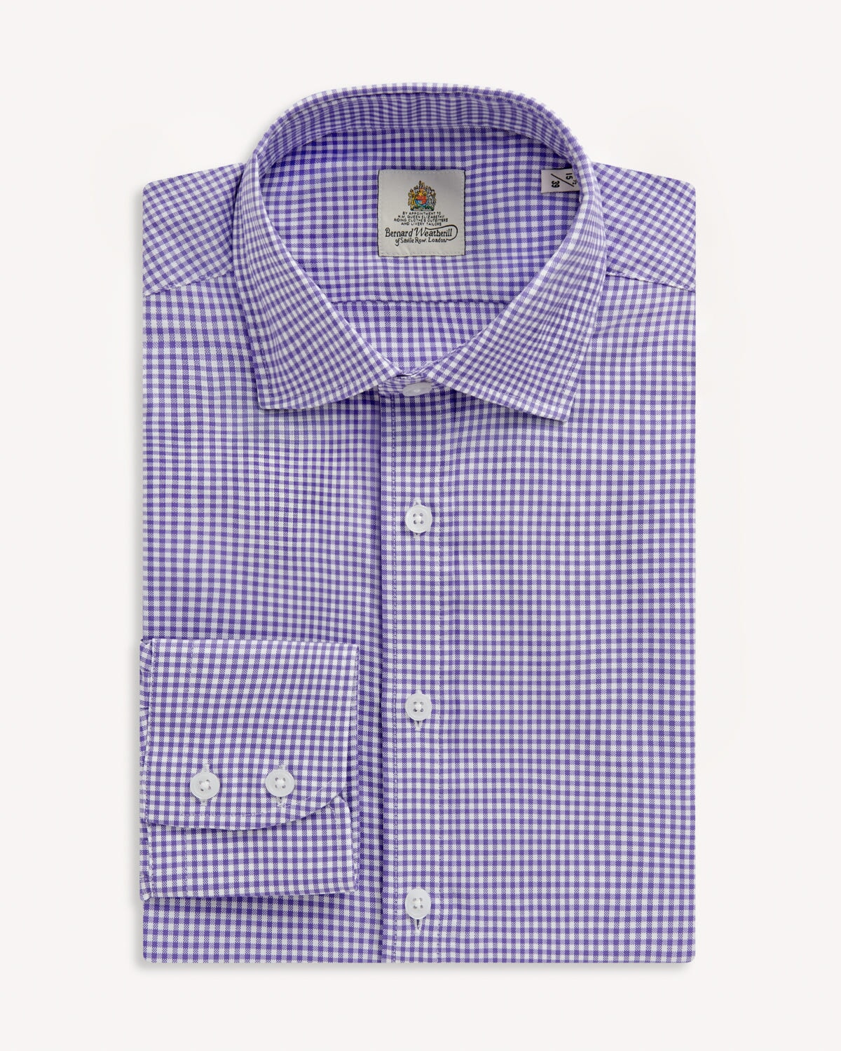 Bernard Weatherill BERNARD WEATHERILL Gingham Soft Oxford Cotton Shirt Royal/White Savile Row Gentlemens Outfitters