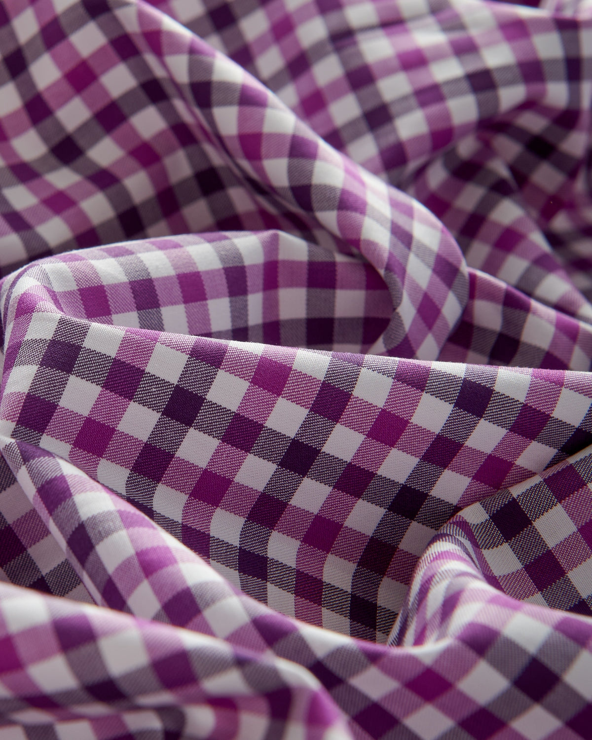 Bernard Weatherill BERNARD WEATHERILL Gingham Twill Classic Fit Shirt Purple/White Savile Row Gentlemens Outfitters
