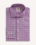 Bernard Weatherill BERNARD WEATHERILL Gingham Twill Classic Fit Shirt Purple/White Savile Row Gentlemens Outfitters
