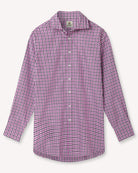 Bernard Weatherill BERNARD WEATHERILL Gingham Twill Classic Fit Shirt Purple/White Savile Row Gentlemens Outfitters