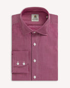 Bernard Weatherill BERNARD WEATHERILL Micro Check Poplin Shirt Red/White Savile Row Gentlemens Outfitters