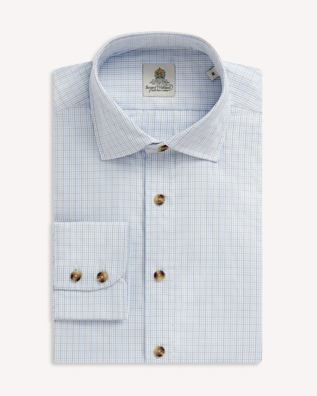 Bernard Weatherill BERNARD WEATHERILL Micro Check Shirt Sky/Red/White Savile Row Gentlemens Outfitters