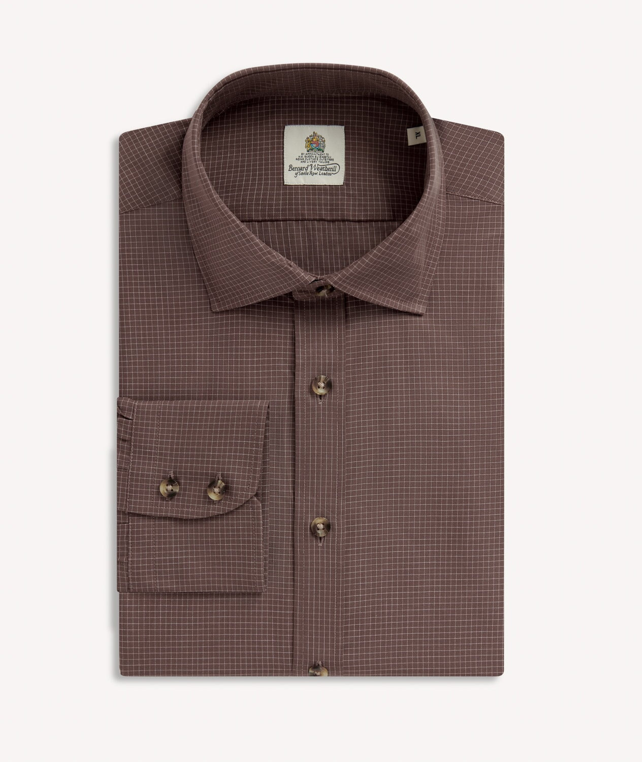 Bernard Weatherill BERNARD WEATHERILL Micro Check Shirt White/Green Savile Row Gentlemens Outfitters