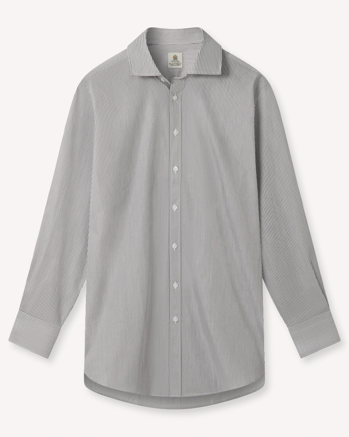 Bernard Weatherill BERNARD WEATHERILL Multi Stripe Poplin Shirt Navy/Blue Savile Row Gentlemens Outfitters