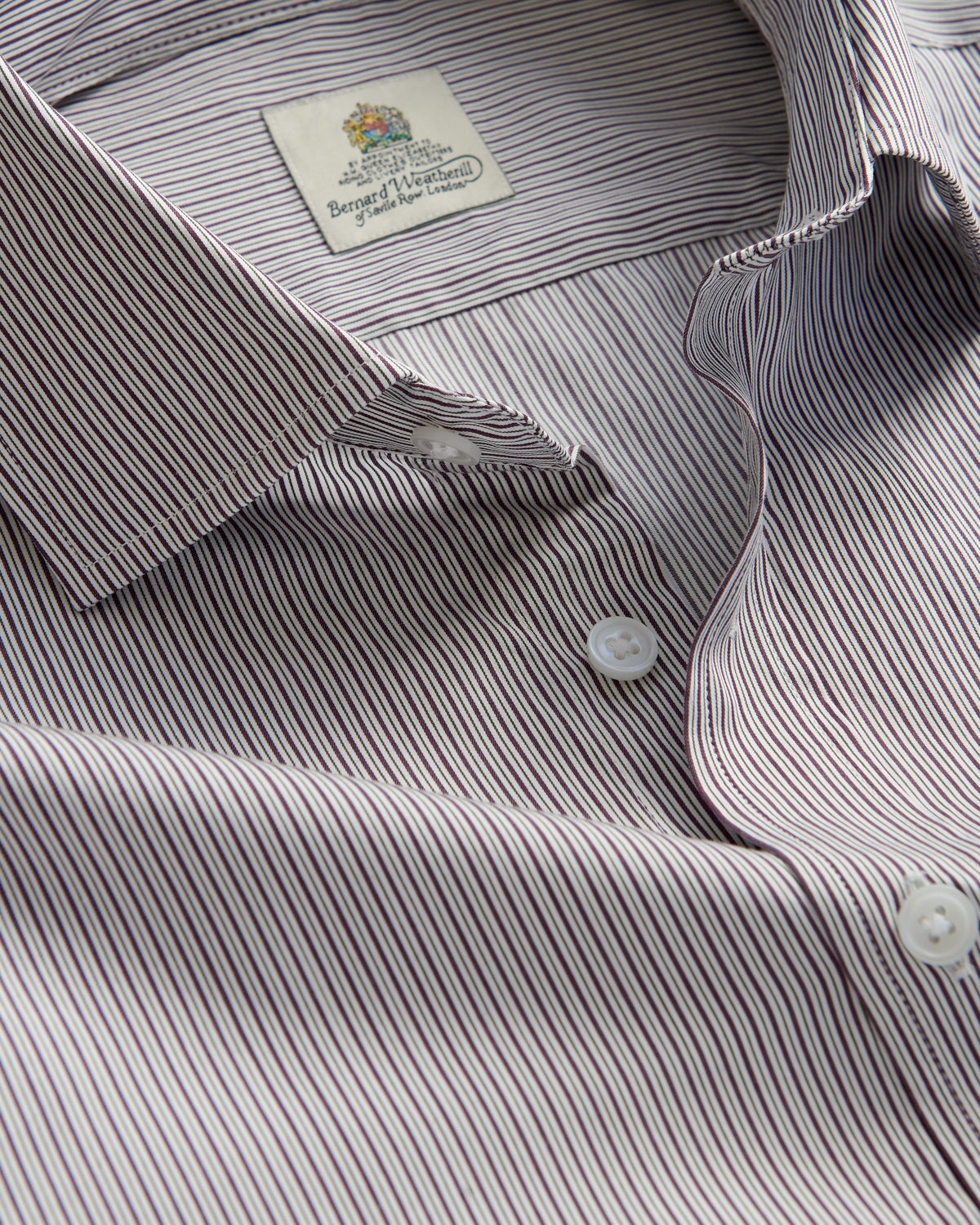 Bernard Weatherill BERNARD WEATHERILL Multi Stripe Poplin Shirt Navy/Blue Savile Row Gentlemens Outfitters