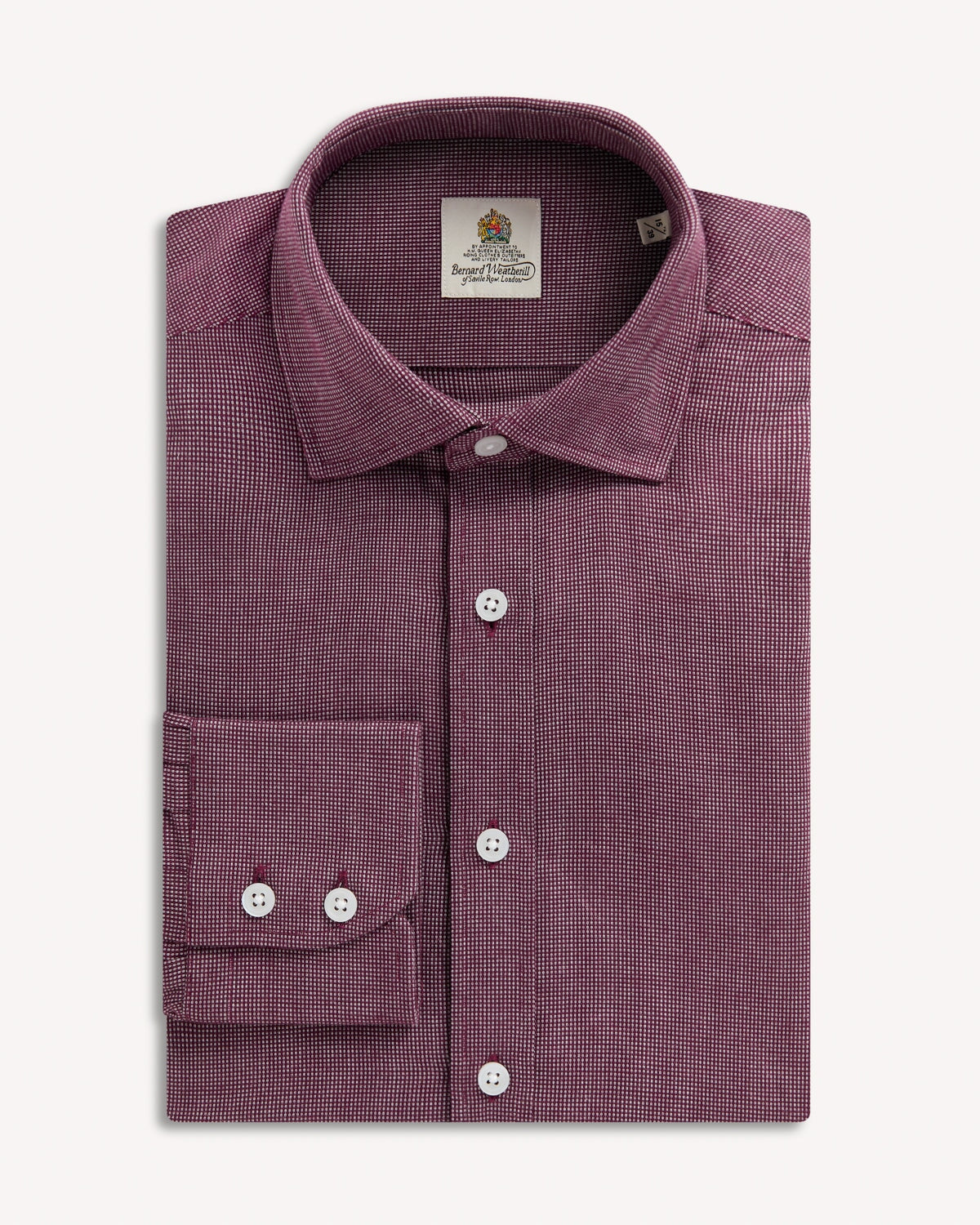 Bernard Weatherill BERNARD WEATHERILL Pin Dot Cotton Shirt Red/White Savile Row Gentlemens Outfitters