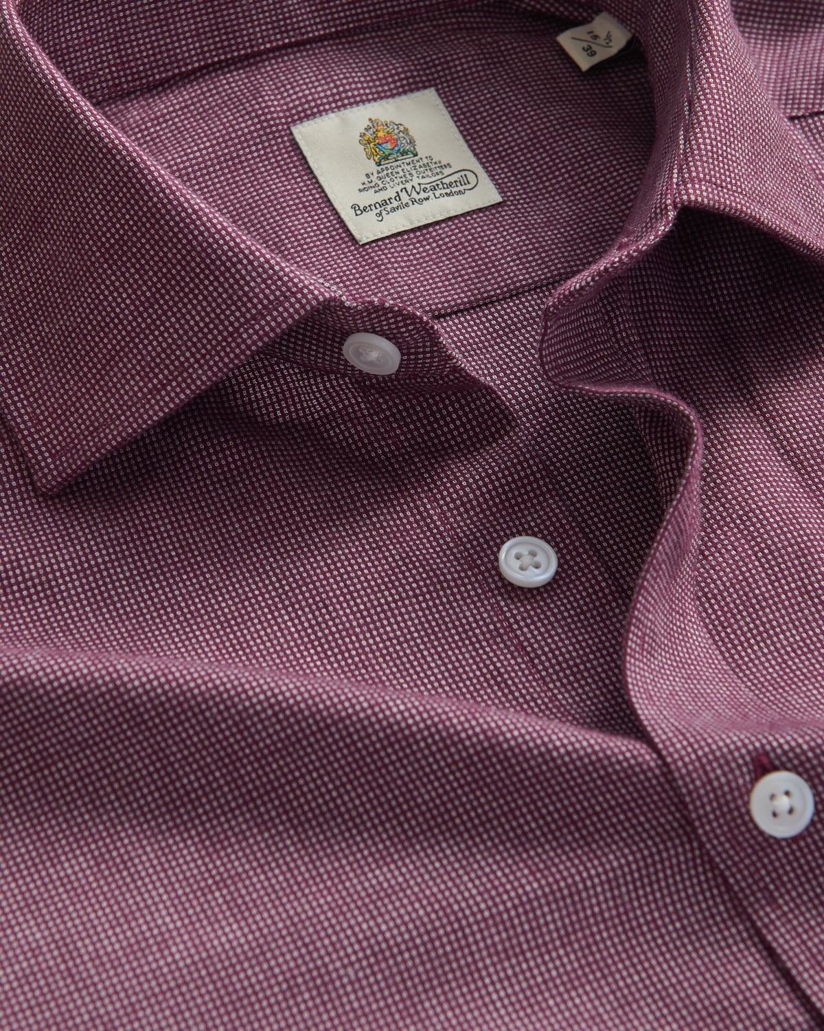 Bernard Weatherill BERNARD WEATHERILL Pin Dot Cotton Shirt Red/White Savile Row Gentlemens Outfitters