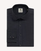 Bernard Weatherill BERNARD WEATHERILL Plain Brushed Cotton Shirt Charcoal Savile Row Gentlemens Outfitters