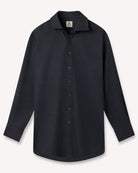 Bernard Weatherill BERNARD WEATHERILL Plain Brushed Cotton Shirt Charcoal Savile Row Gentlemens Outfitters