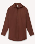 Bernard Weatherill BERNARD WEATHERILL Plain Cotton Twill Shirt Chocolate Savile Row Gentlemens Outfitters