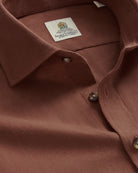 Bernard Weatherill BERNARD WEATHERILL Plain Cotton Twill Shirt Chocolate Savile Row Gentlemens Outfitters