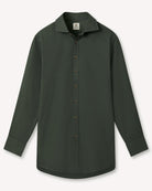 Bernard Weatherill BERNARD WEATHERILL Plain Cotton Twill Shirt Green Savile Row Gentlemens Outfitters