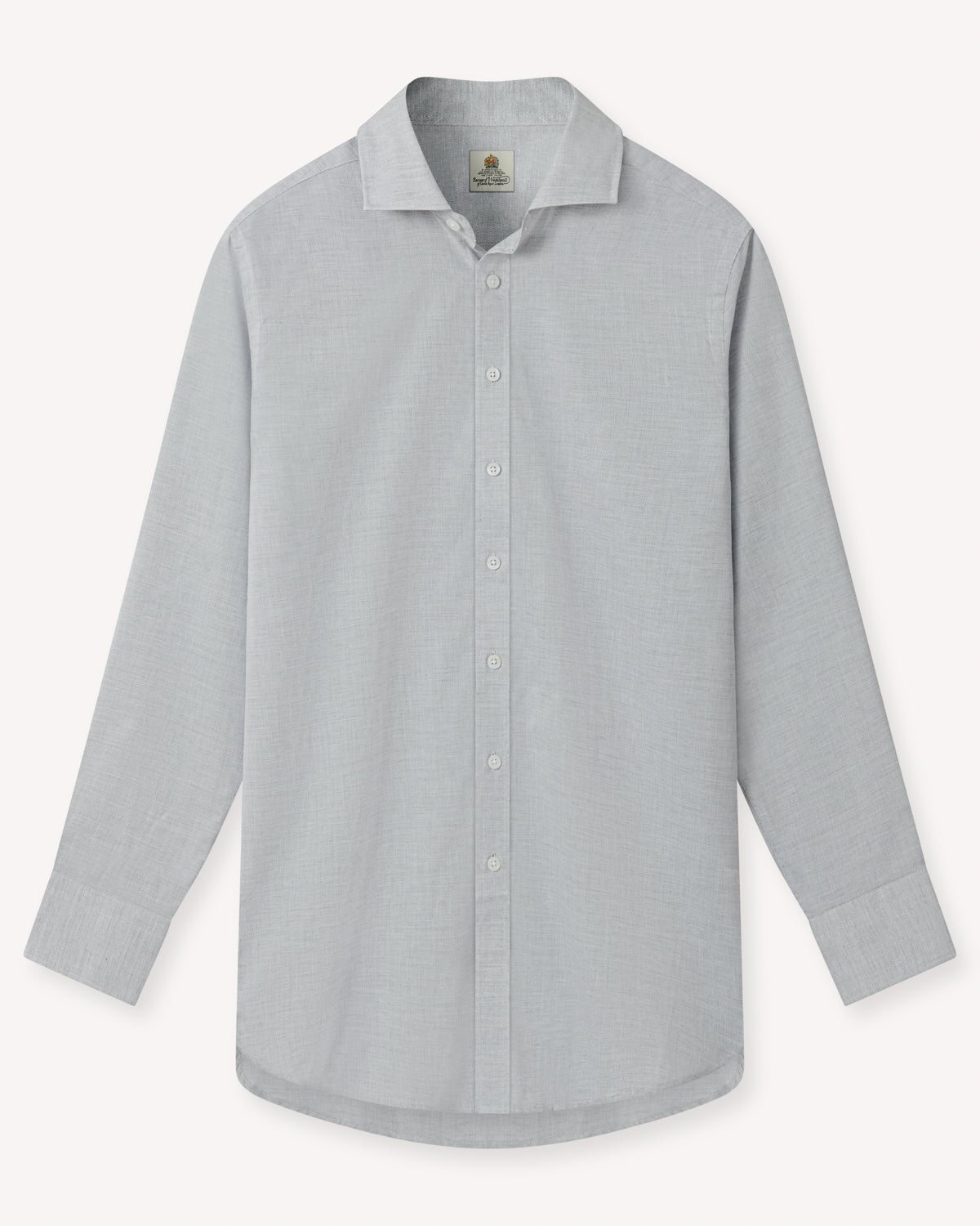 Bernard Weatherill BERNARD WEATHERILL Plain Textured Shirt Light Grey Savile Row Gentlemens Outfitters