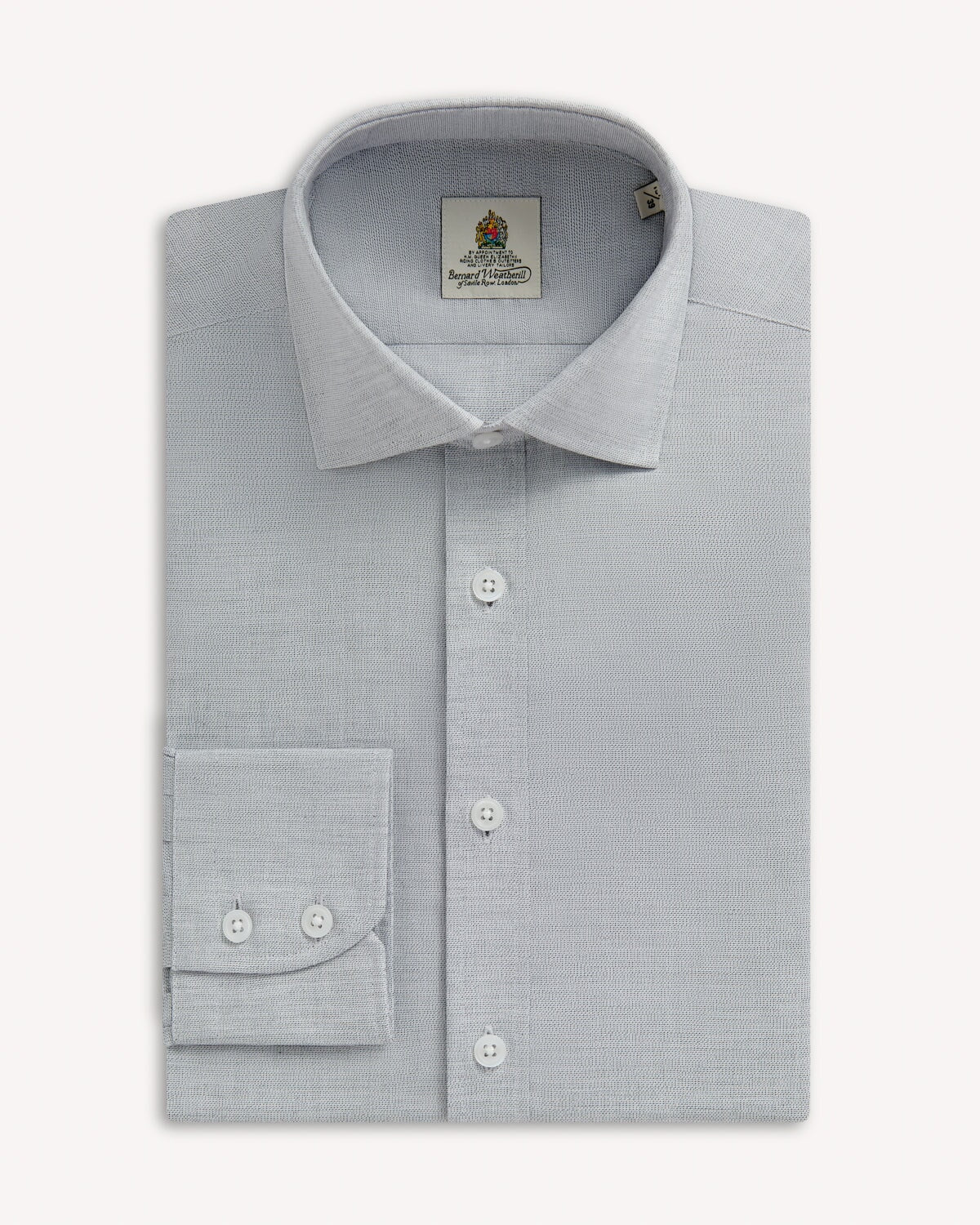 Bernard Weatherill BERNARD WEATHERILL Plain Textured Shirt Light Grey Savile Row Gentlemens Outfitters