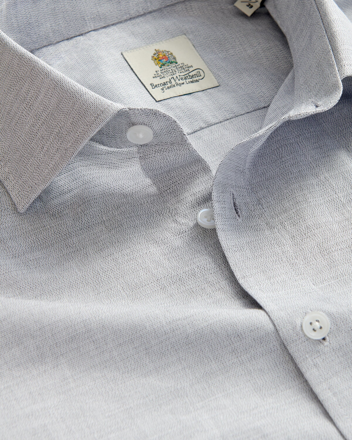 Bernard Weatherill BERNARD WEATHERILL Plain Textured Shirt Light Grey Savile Row Gentlemens Outfitters