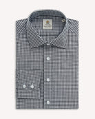 Bernard Weatherill BERNARD WEATHERILL Poplin Micro Gingham Shirt Black/White Savile Row Gentlemens Outfitters