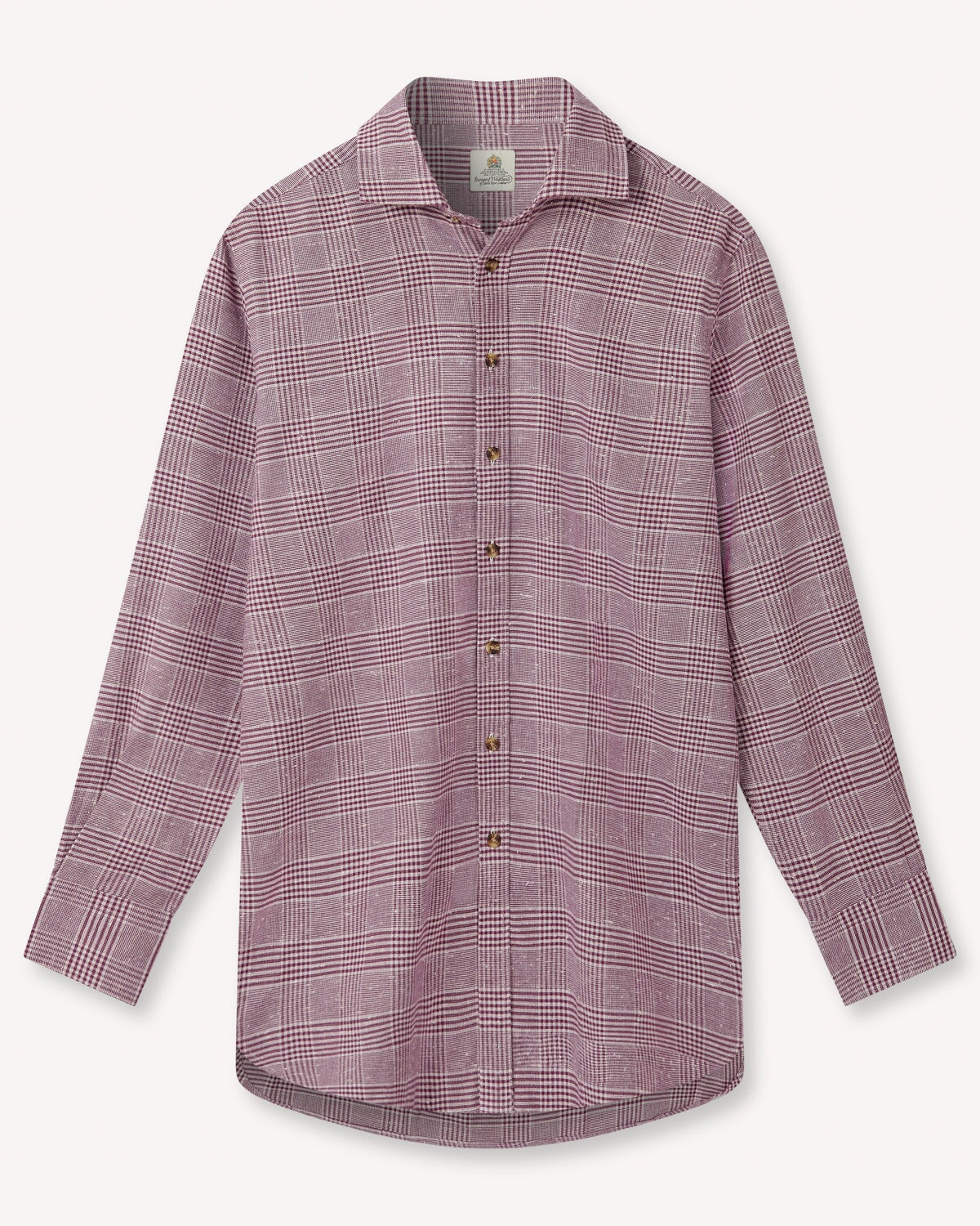 Bernard Weatherill BERNARD WEATHERILL Prince Of Wales Check Shirt Brown/White Savile Row Gentlemens Outfitters