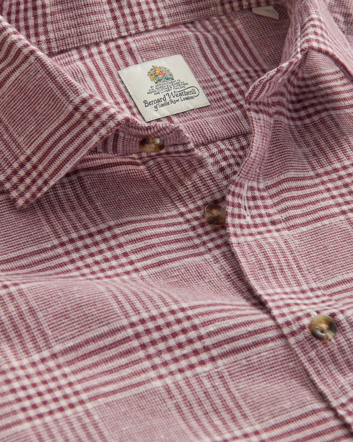 Bernard Weatherill BERNARD WEATHERILL Prince Of Wales Check Shirt Brown/White Savile Row Gentlemens Outfitters