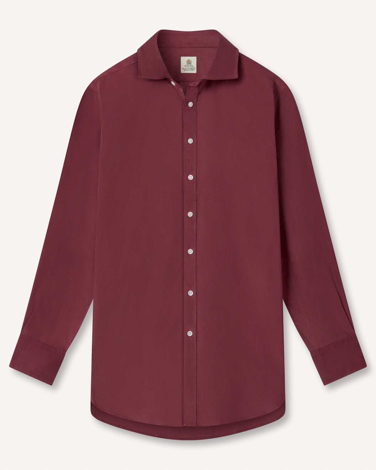 Bernard Weatherill BERNARD WEATHERILL Soft Needle Cord Cotton Shirt Brown Savile Row Gentlemens Outfitters