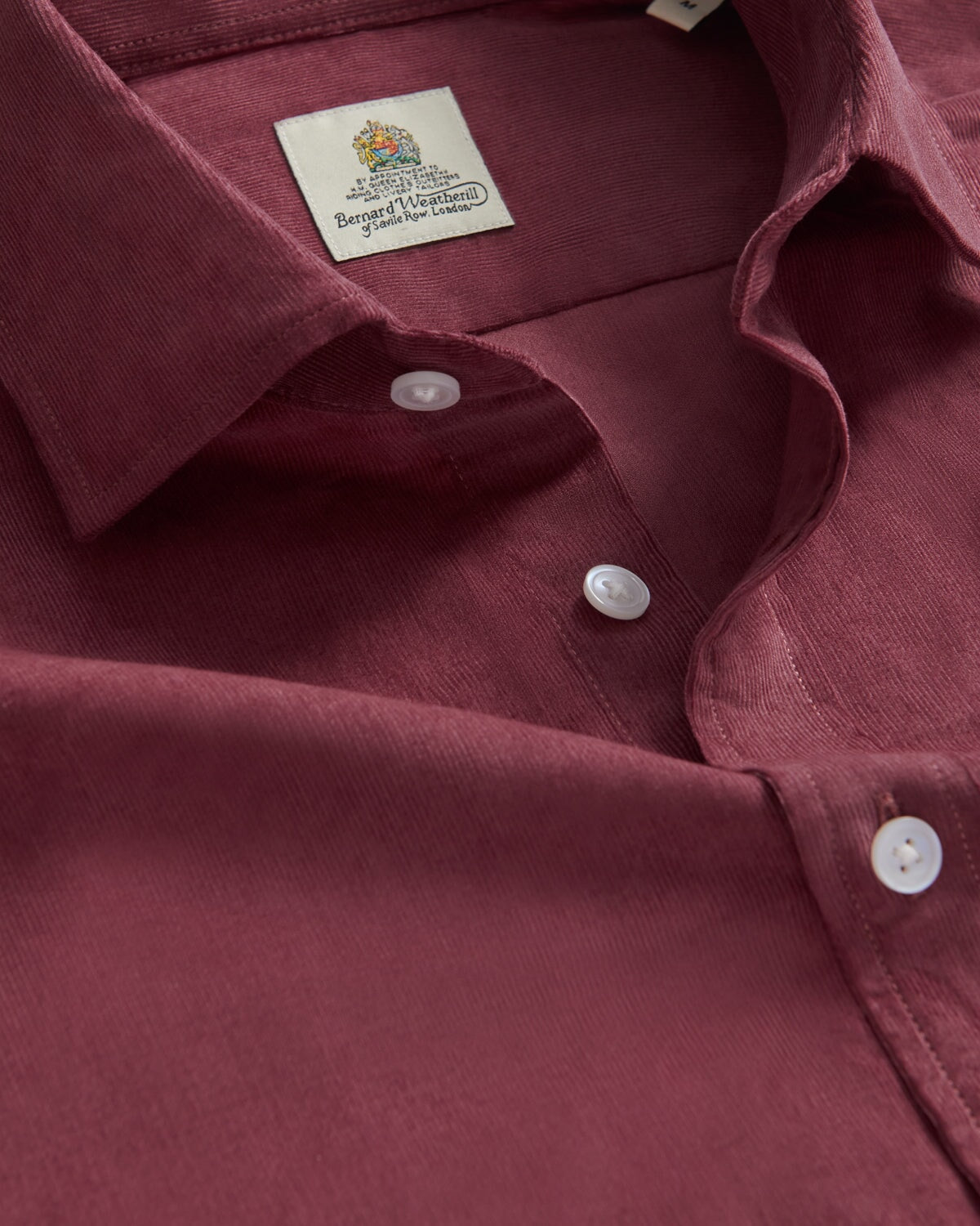 Bernard Weatherill BERNARD WEATHERILL Soft Needle Cord Cotton Shirt Brown Savile Row Gentlemens Outfitters
