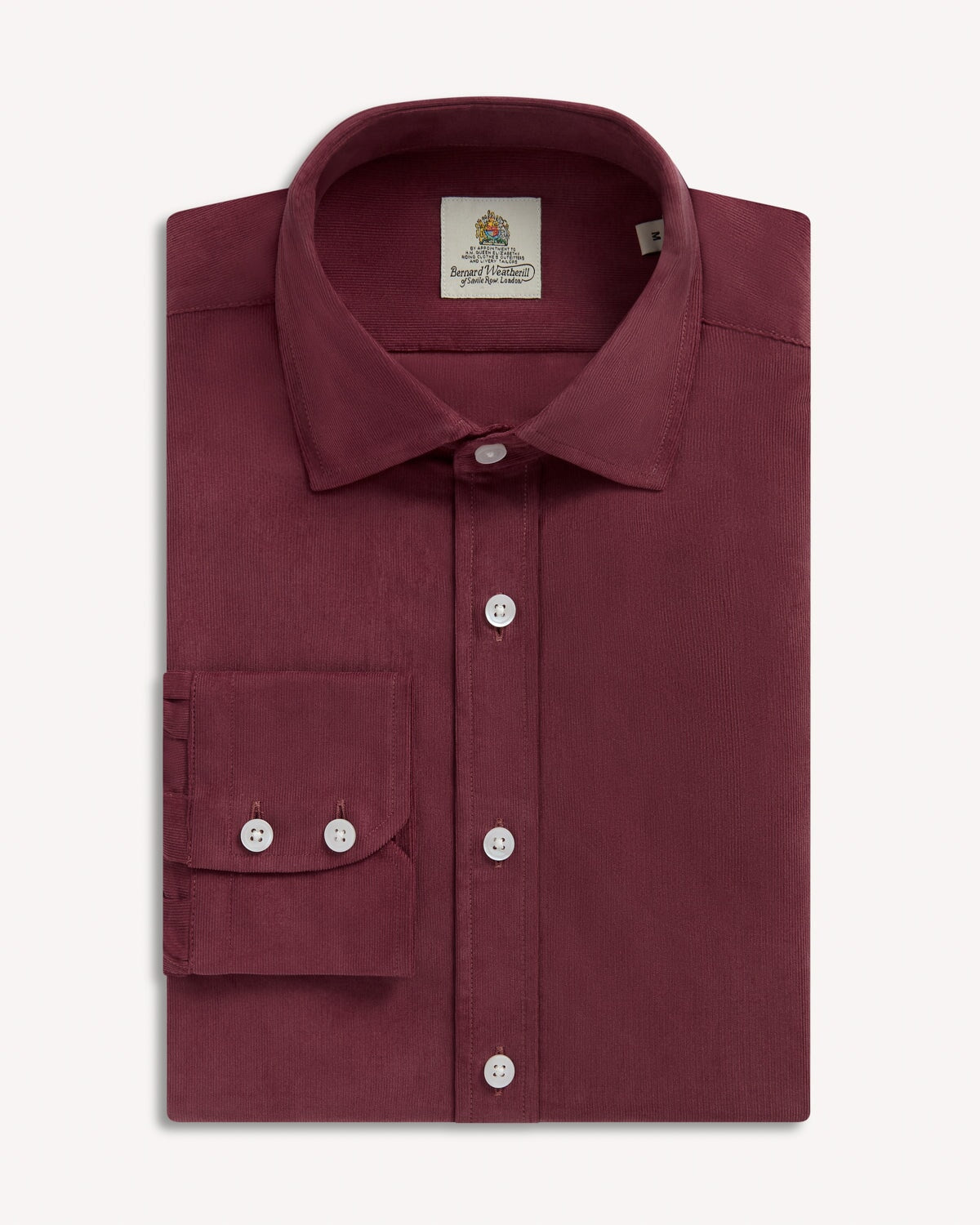Bernard Weatherill BERNARD WEATHERILL Soft Needle Cord Cotton Shirt Brown Savile Row Gentlemens Outfitters