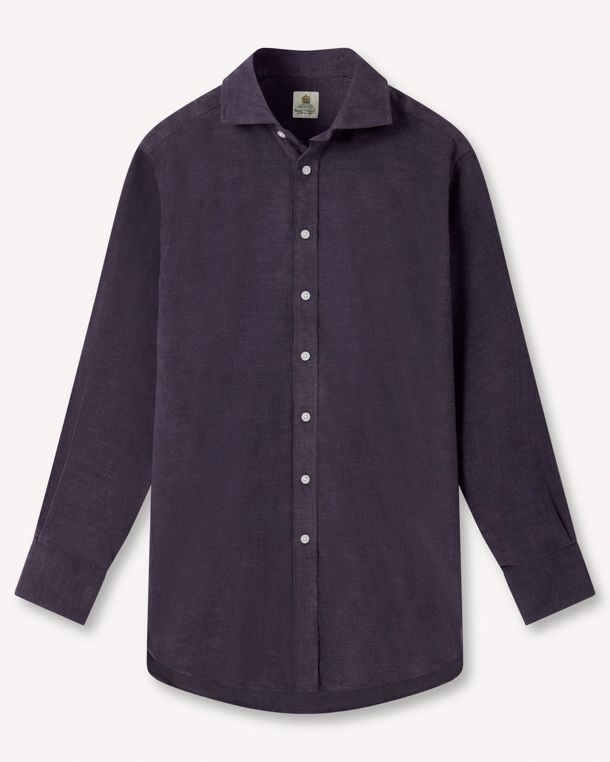 Bernard Weatherill BERNARD WEATHERILL Soft Needle Cord Shirt Purple Savile Row Gentlemens Outfitters