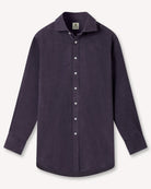 Bernard Weatherill BERNARD WEATHERILL Soft Needle Cord Shirt Purple Savile Row Gentlemens Outfitters