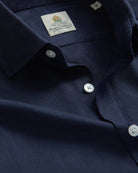 Bernard Weatherill BERNARD WEATHRILL Brushed Cotton Semi-Cutway Shirt Navy Savile Row Gentlemens Outfitters