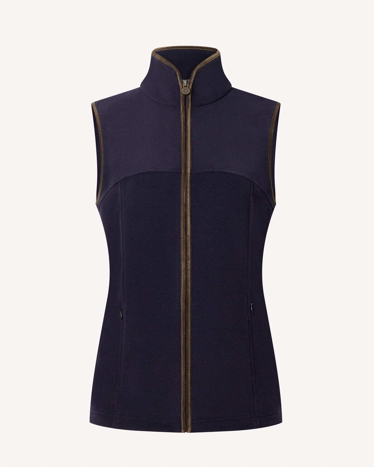 Bernard Weatherill BW Ladies Gilet Zip Fleece Navy Savile Row Gentlemens Outfitters