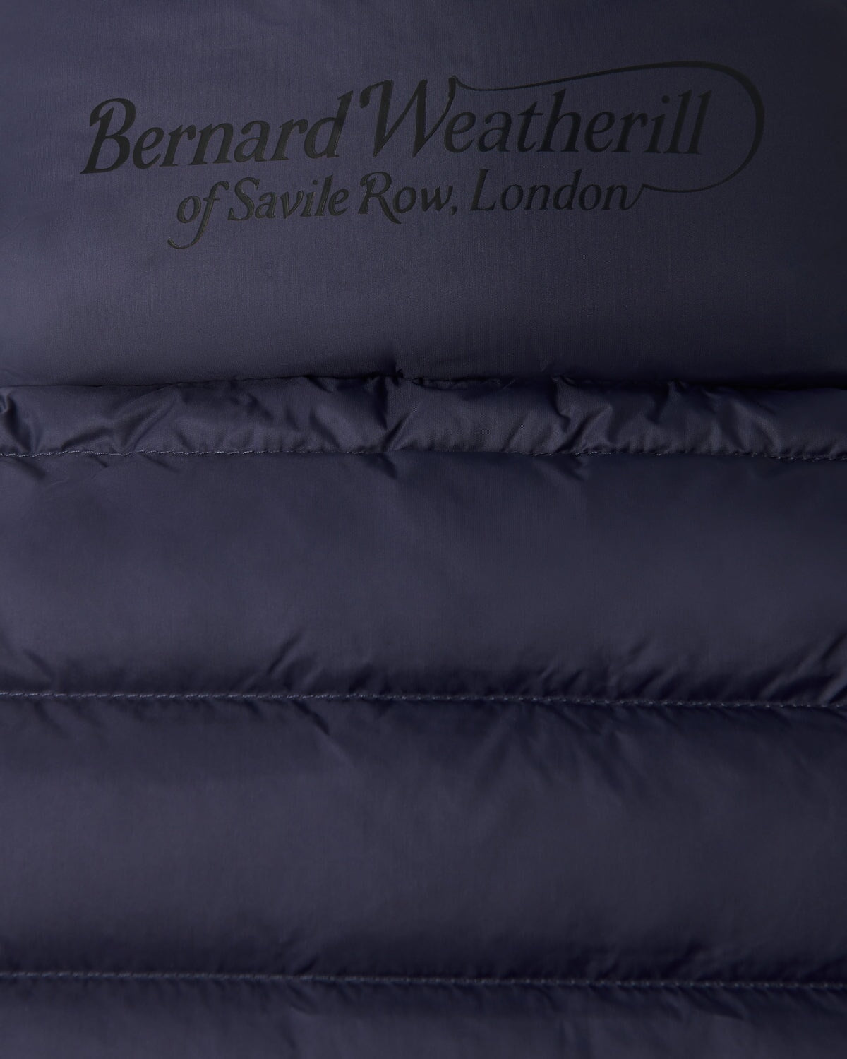 Bernard Weatherill BW Padded Down Filed Gilet Navy Savile Row Gentlemens Outfitters