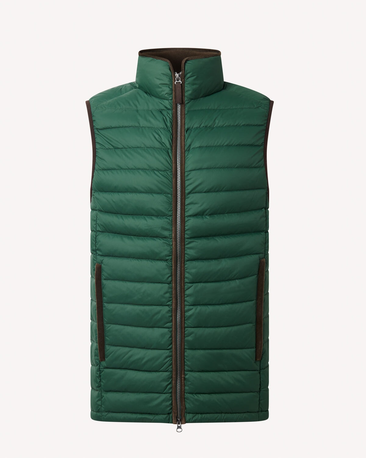 Bernard Weatherill BW Padded Down Filed Gilet Thyme Savile Row Gentlemens Outfitters