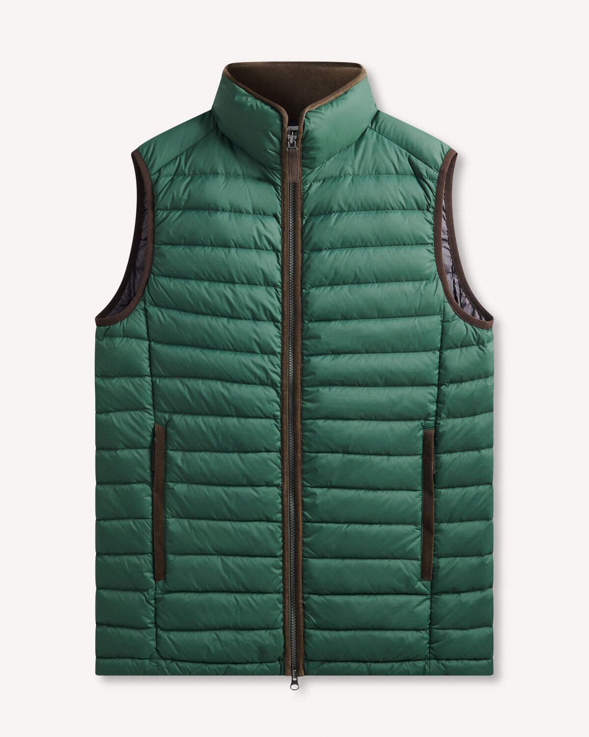 Bernard Weatherill BW Padded Down Filed Gilet Thyme Savile Row Gentlemens Outfitters