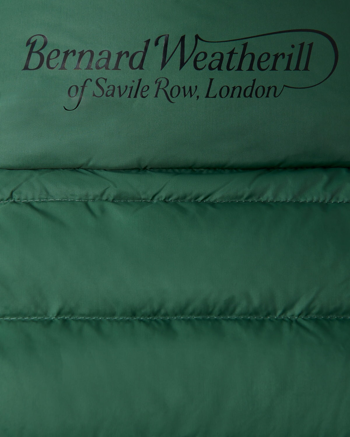 Bernard Weatherill BW Padded Down Filed Gilet Thyme Savile Row Gentlemens Outfitters