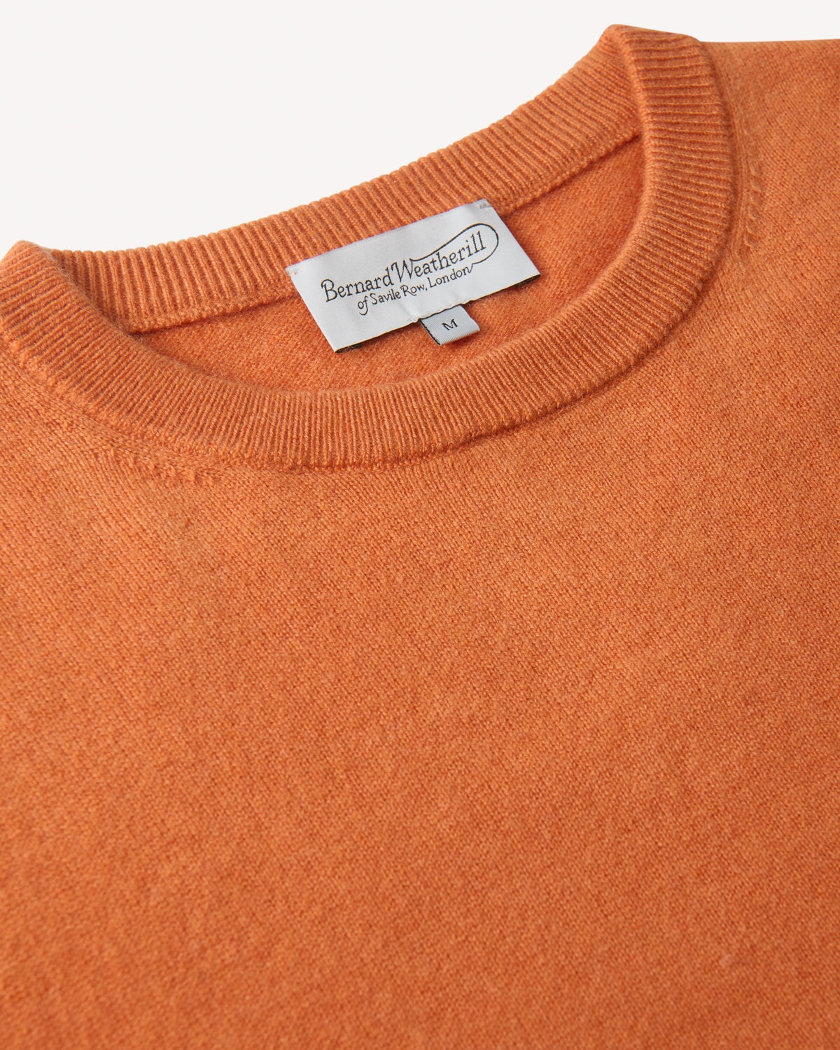 Bernard Weatherill Cashmere Mix Crew Neck BURNT ORANGE Savile Row Gentlemens Outfitters