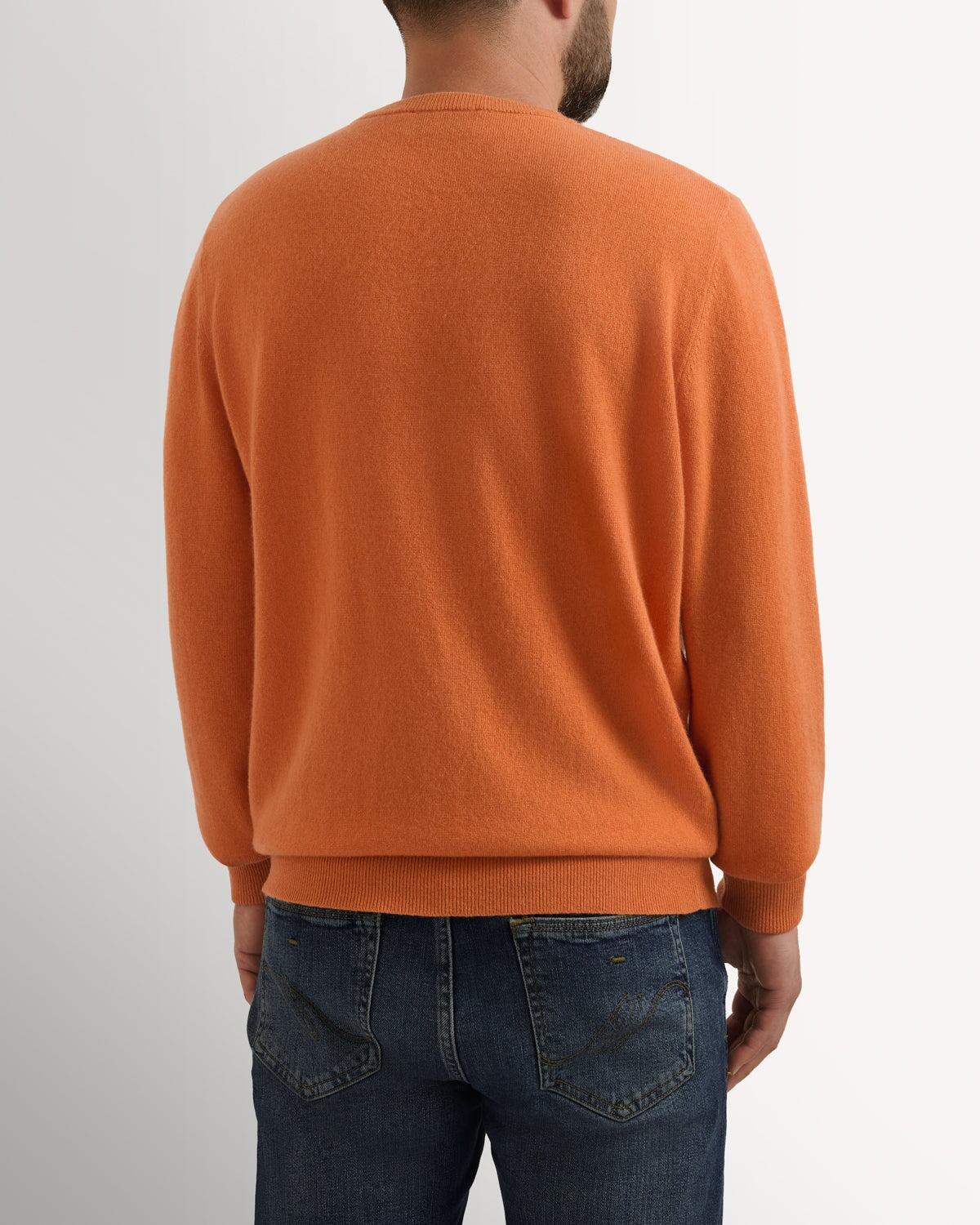 Bernard Weatherill Cashmere Mix Crew Neck BURNT ORANGE Savile Row Gentlemens Outfitters