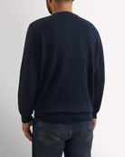 Bernard Weatherill Cashmere Mix Crew Neck Navy Savile Row Gentlemens Outfitters